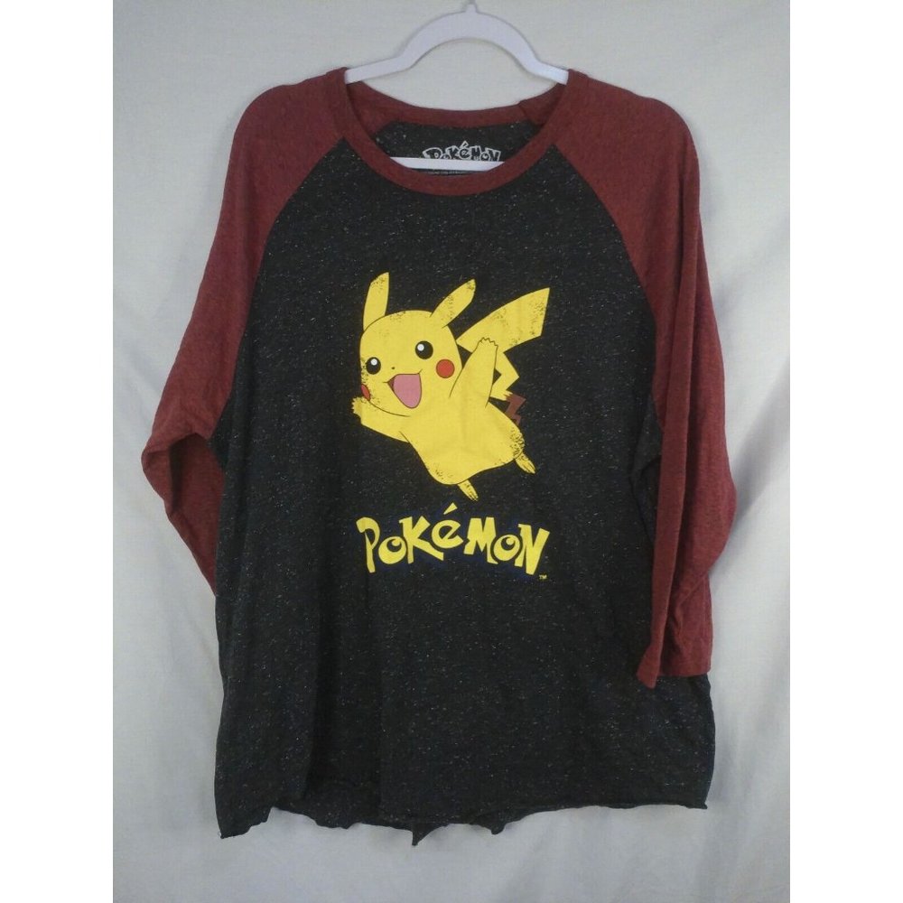 Pokemon 2XL Heathered Red Dark Gray Graphic Tee Shirt